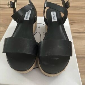Steve Madden Black Espadrille Sandals